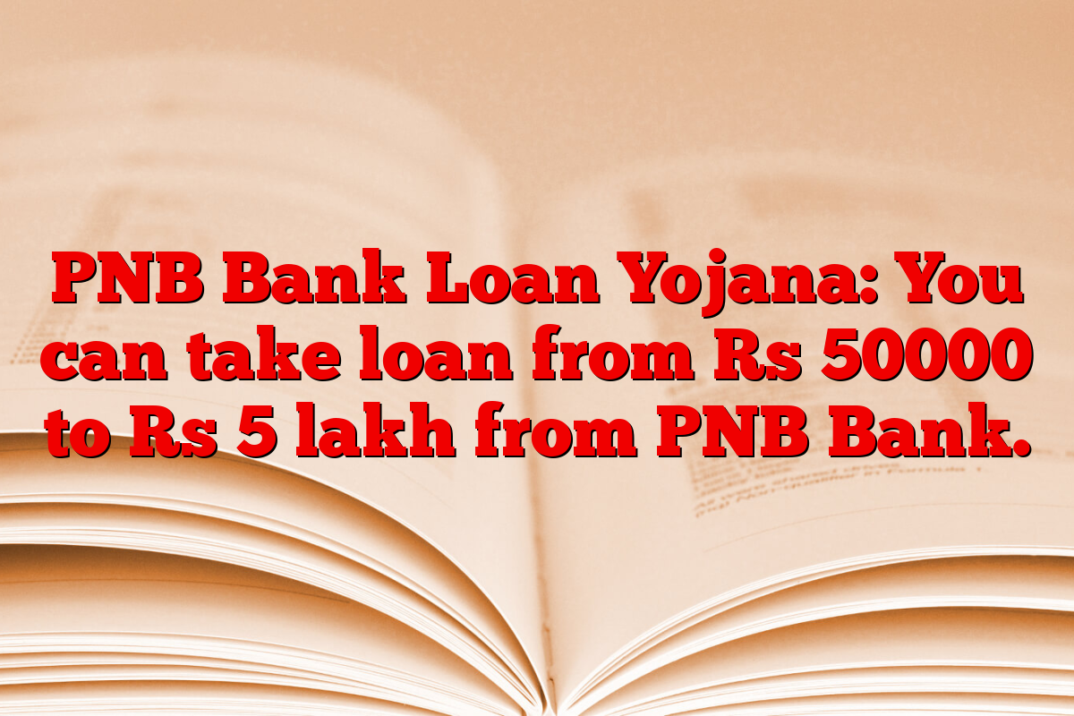 PNB Bank Loan Yojana: You can take loan from Rs 50000 to Rs 5 lakh from PNB Bank.