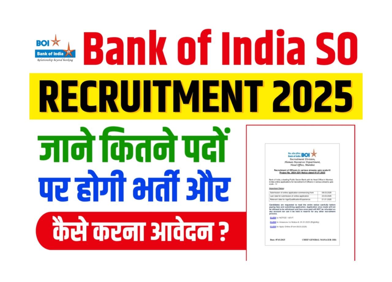 Bank of India So Recruitment 2025 Notification Out for 180 Posts Apply Now