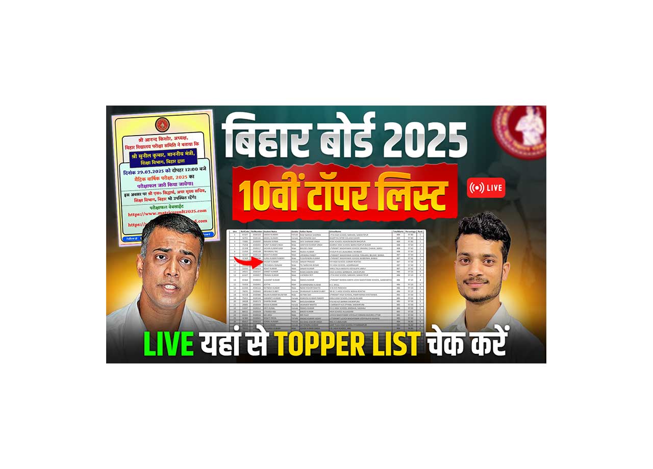 Bihar Matric Toppers 2025 district -wise list released, who did the top