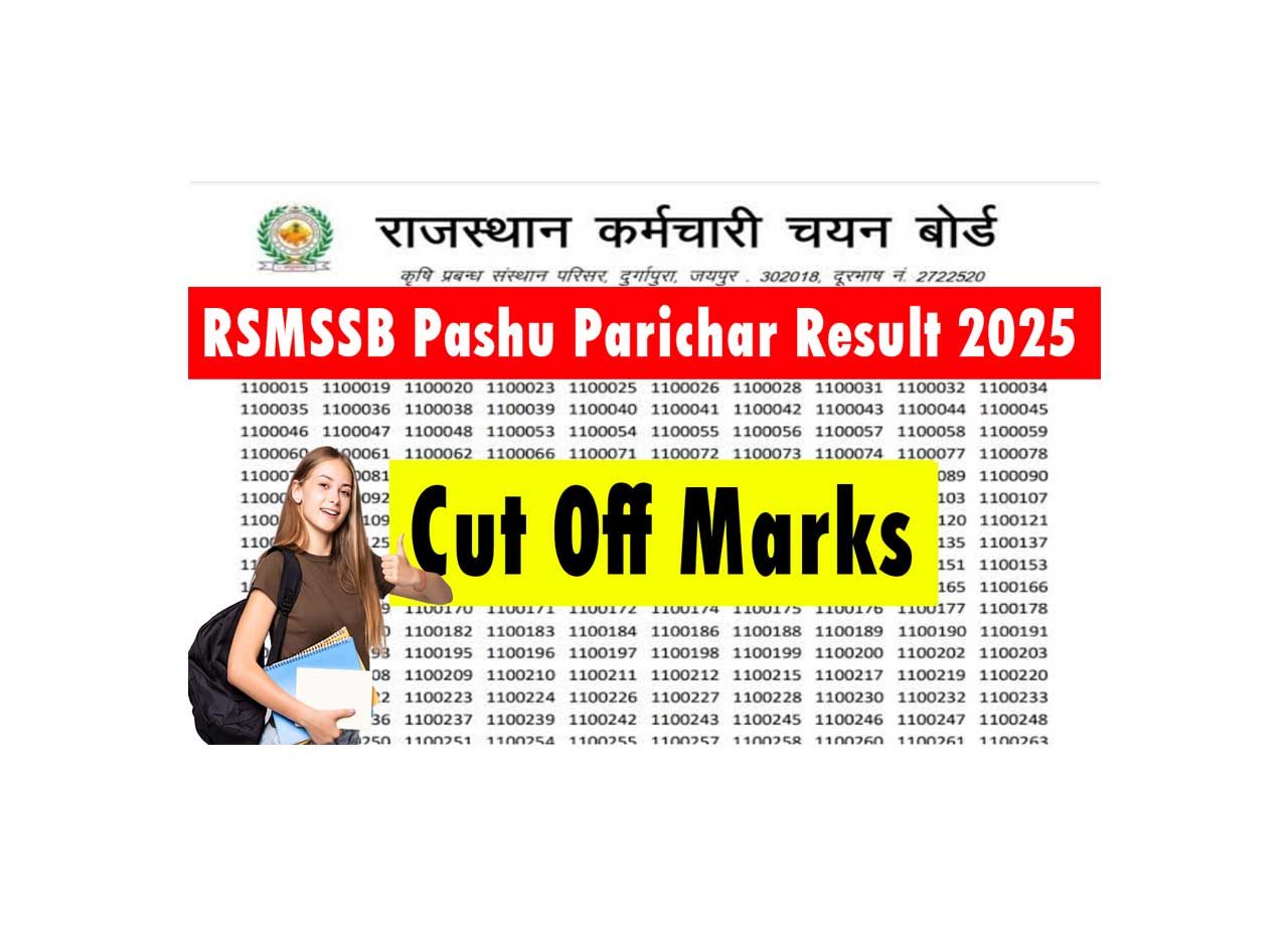 Cut off marks & check result @rsmssb.rajasthan.gov.in
