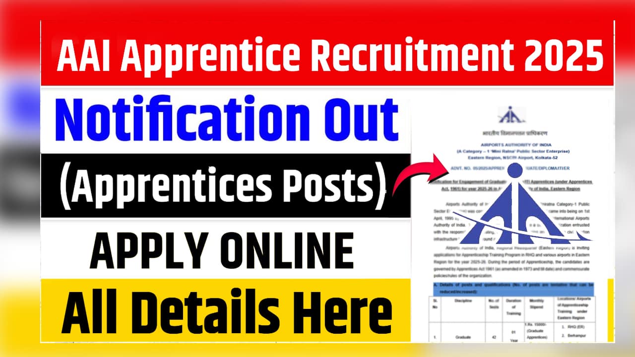 AAI Apprentice Recruitment 2025: Apply Online For 135 Graduate, Diploma, ITI Posts In Eastern Region”