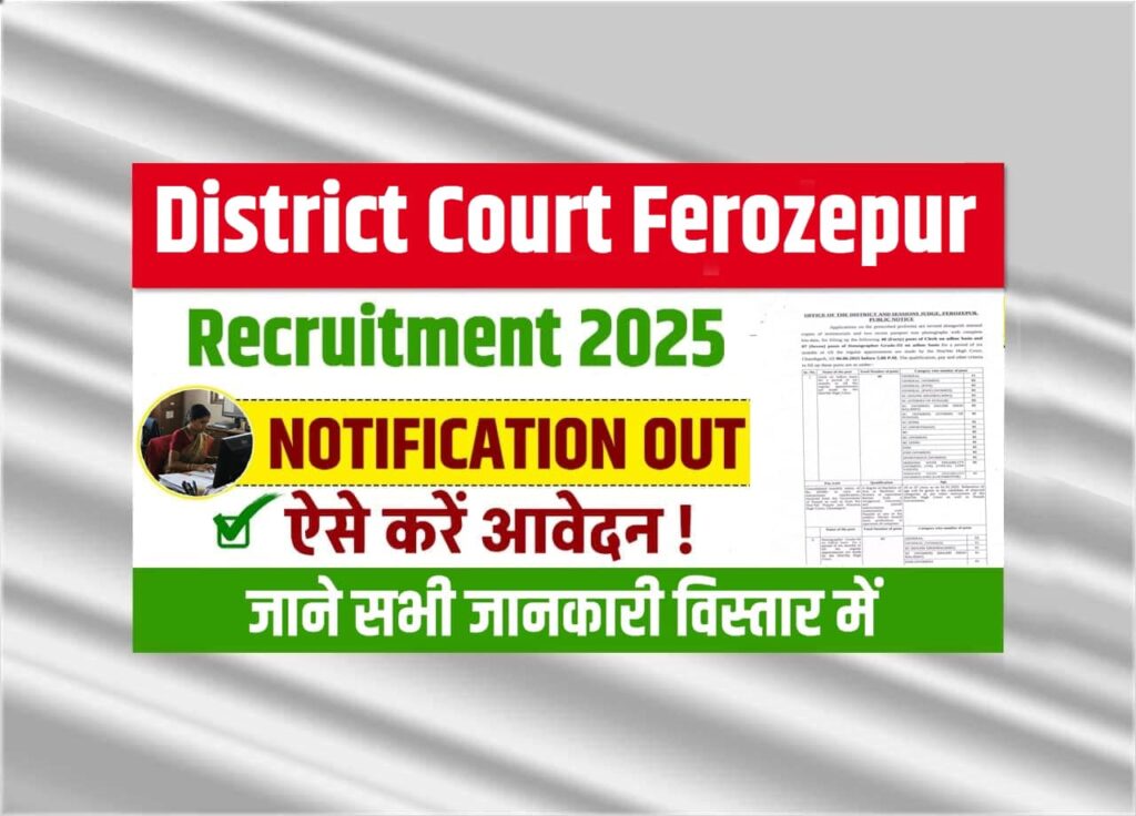 District Court Ferozepur Recruitment 2025