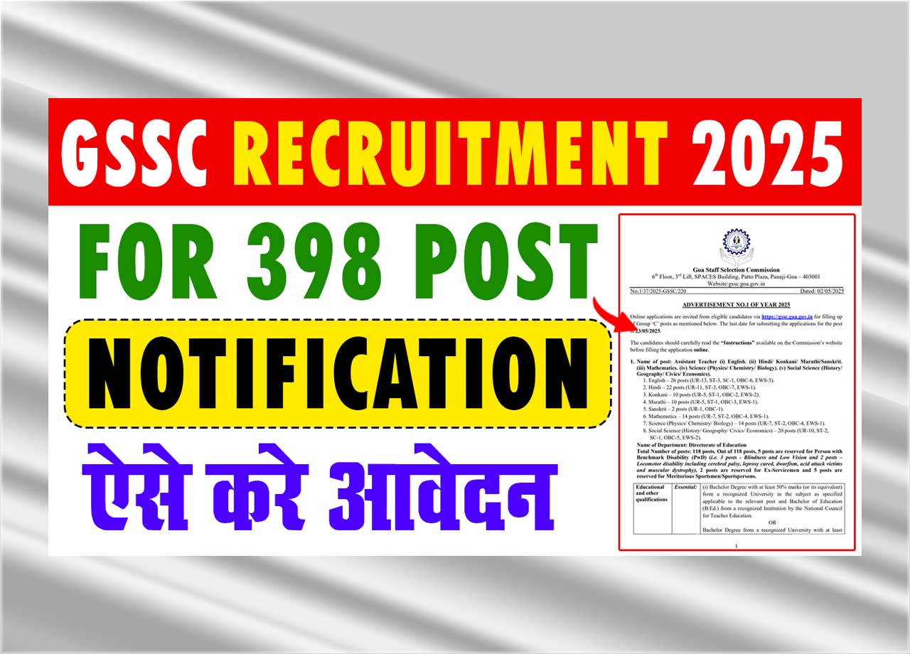 GSSC Recruitment 2025: Apply Now For 398 Technical Assistant And Various Other Posts