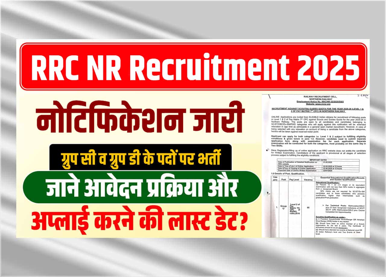 RRC NR Recruitment 2025: Apply Online For 23 Group C & D Posts For 10th, 12th, ITI Pass Under Scouts & Guides Quota