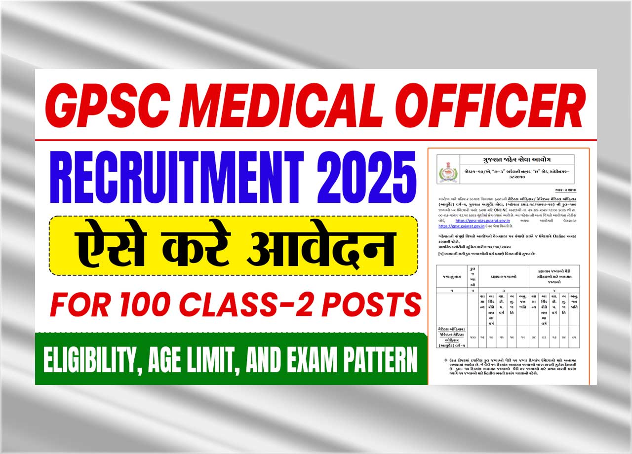 GPSC Medical Officer Recruitment 2025: Apply Online For 100 Class-2 Posts, Eligibility, Age Limit, And Exam Pattern