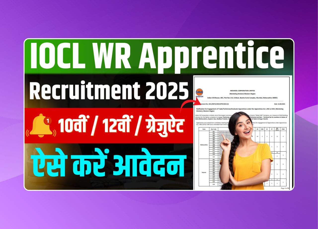 IOCL WR Apprentice Recruitment 2025: Apply Online For 405 Trade, Technician & Graduate Apprentice Posts – Eligibility, Age Limit & Last Date