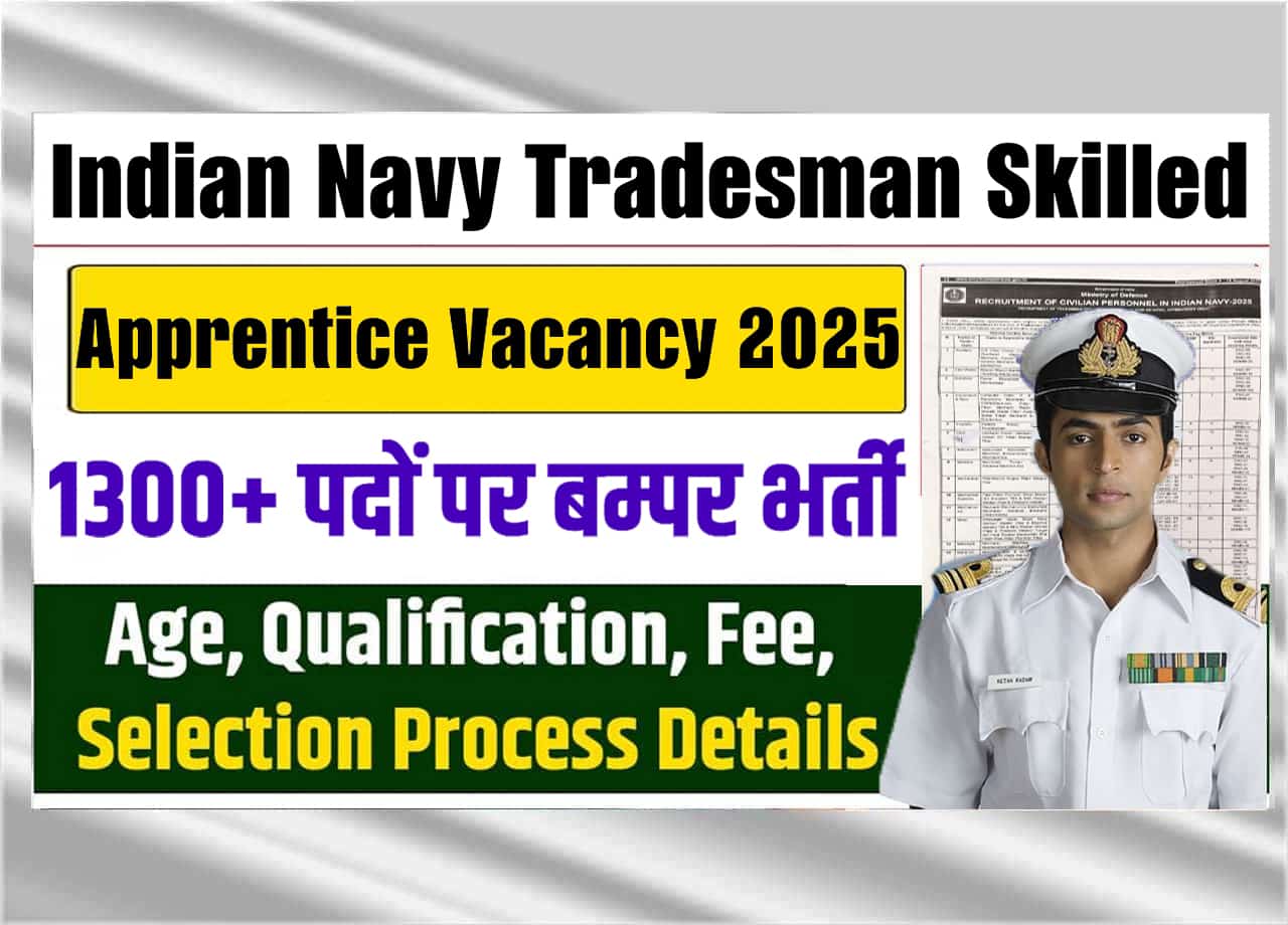 Indian Navy Tradesman Skilled Apprentice Vacancy 2025: Apply Online For 1,315 Vacancies, Eligibility, Dates & Exam Pattern